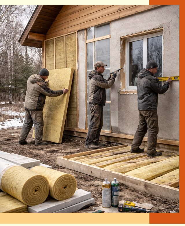 Утепление дачного дома в Курске от 4951 руб/м2 — недорого | ТепломастерКус